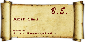 Buzik Samu névjegykártya